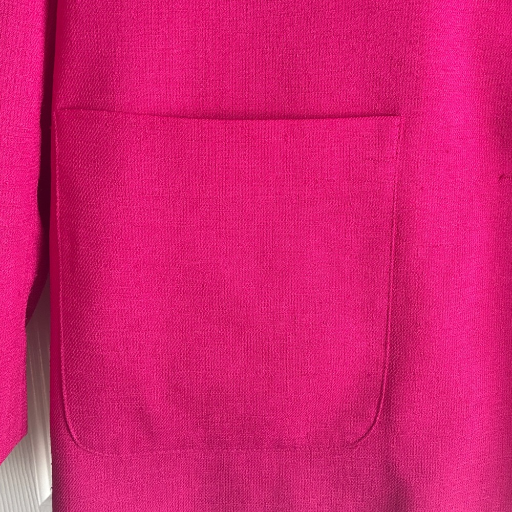 Patchington Pink Linen Blend Blazer Size 12 Bright Fuchsia Jacket - Picture 4 of 7